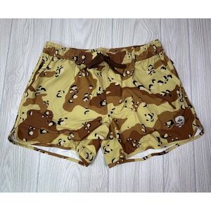 Zero Fox Troy Camo Print Athletic Shorts XL Drawstring Pockets Skull Logo